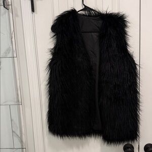 Black Faux Fur Vest